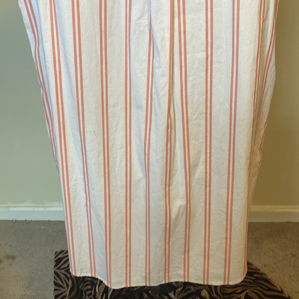 NWT ABERCROMBIE & FITCH RED & WHITE STRIPED SLEEVELESS COTTON SHIRT DRESS - Picture 11 of 12